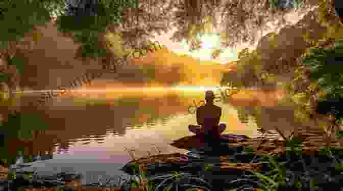 A Person Meditating In A Serene Natural Setting, Surrounded By Mountains And A Lake, With Sunlight Streaming Through. Self Arising Three Fold Embodiment Of Enlightenment: Of Bon Dzogchen Meditation