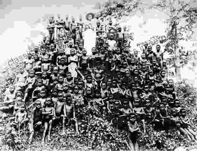 Black And White Photograph Of A Group Of Congolese People Standing In Front Of Their Village Scientific American Supplement No 446 July 19 1884