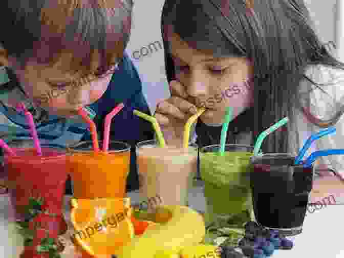 Happy Kids Drinking Delicious Smoothies 201 Healthy Smoothies Juices For Kids: Fresh Wholesome No Sugar Added Drinks Your Child Will Love