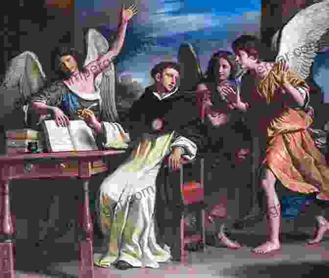 Painting Of Saint Thomas Aquinas At His Desk, Surrounded By Books And Scholars The Angelic Doctor: The Life And Thought Of Saint Thomas Aquinas